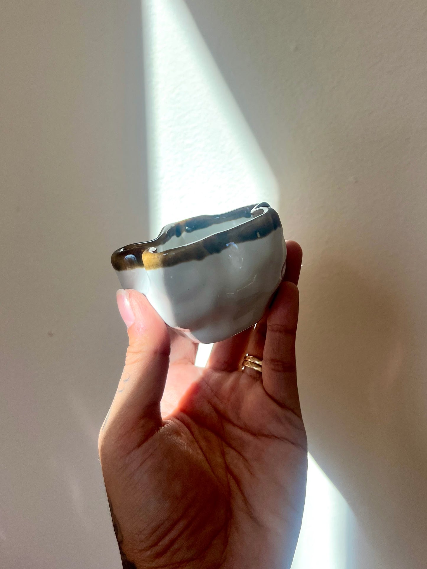 Sea Dreams - Catchall Dish in Sea Star White + Brown Ochre