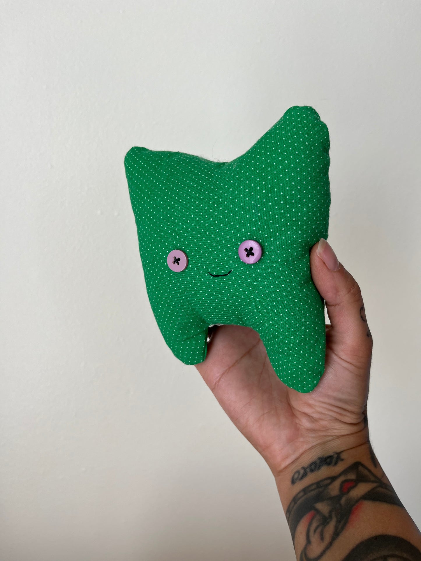 Tooth Fairy Pillow with Pocket - Green Dots