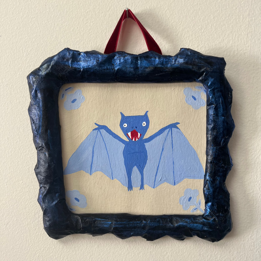 Blue Bat Framed Painting