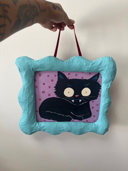 Angry Kitty Framed Painting