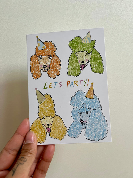 Lets Party Poodles Card