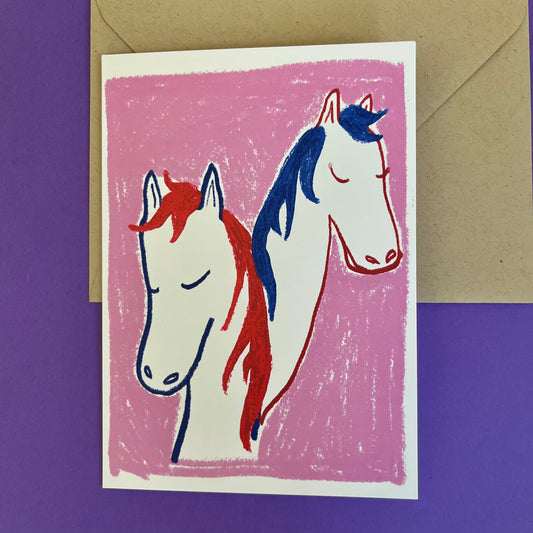 Two Horses Everyday Card