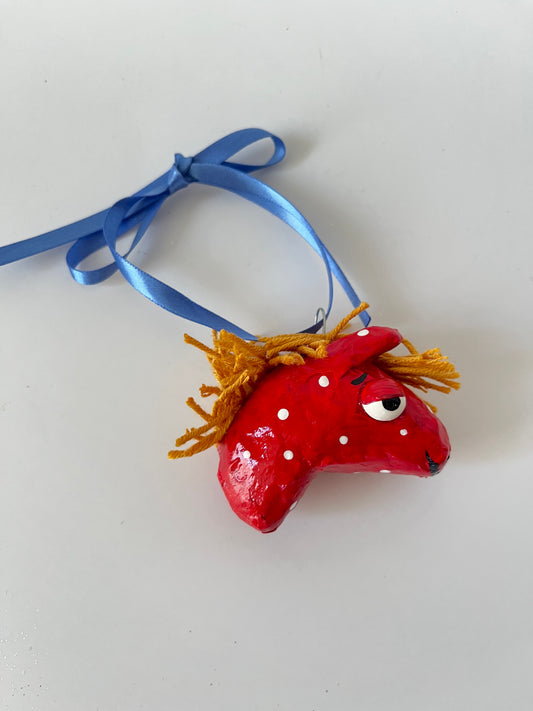 Horsie Paper Mache Ornament - Boomerang