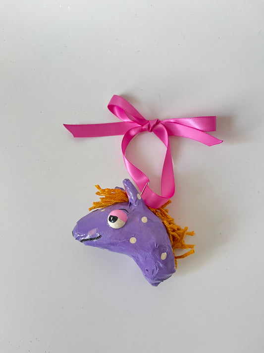 Horsie Paper Mache Ornament - Daisy Chain