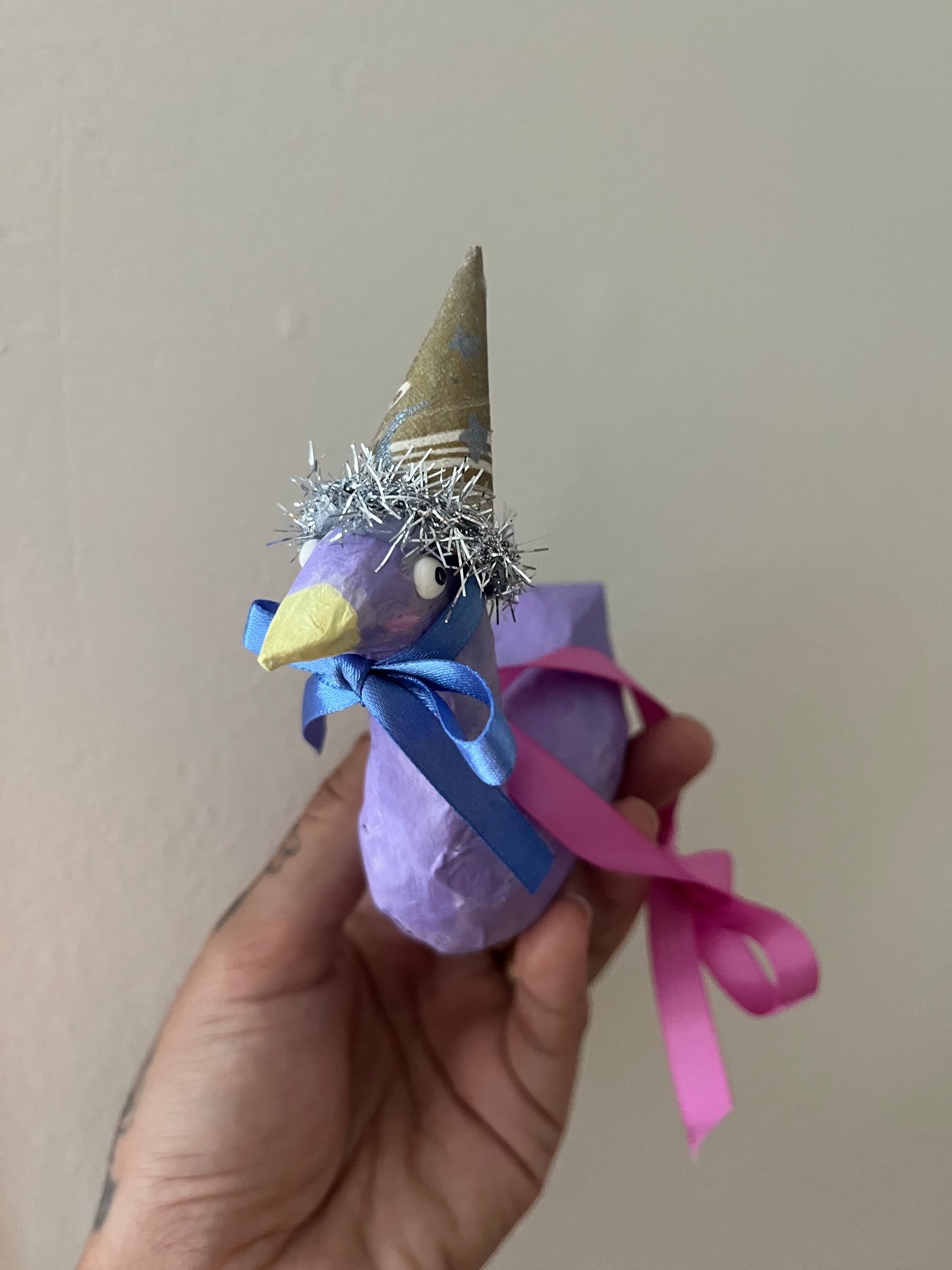 Dreamy Duck Paper Mache Ornament