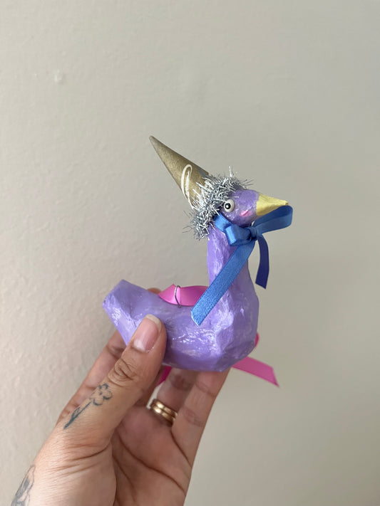 Dreamy Duck Paper Mache Ornament