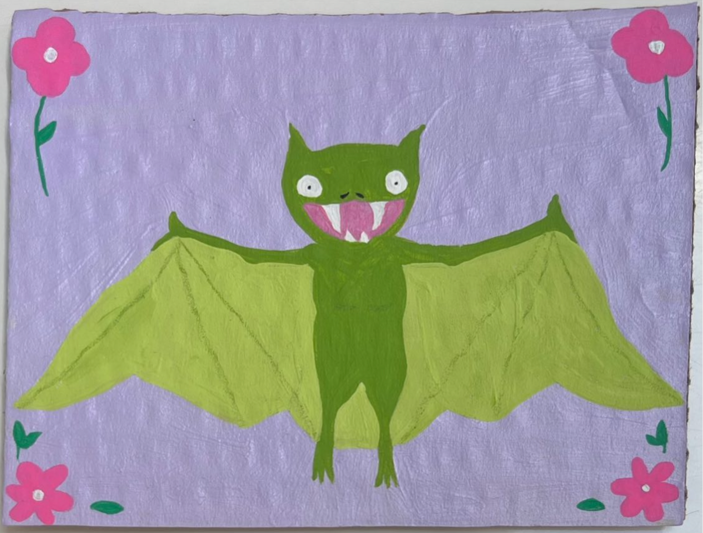 Green Bat Pocket Painting