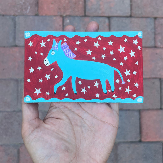 Blue Horse Pocket Painting