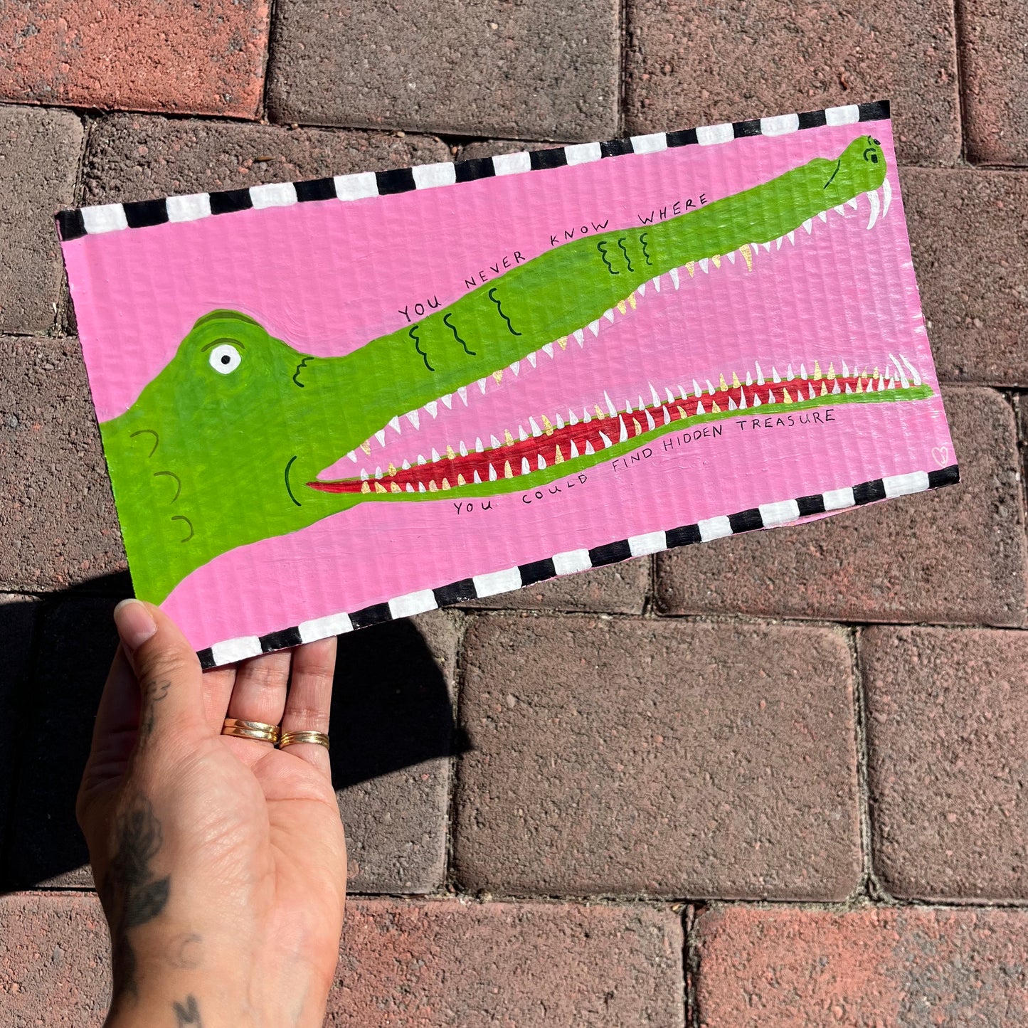 Checkered Croc Treasure Painting