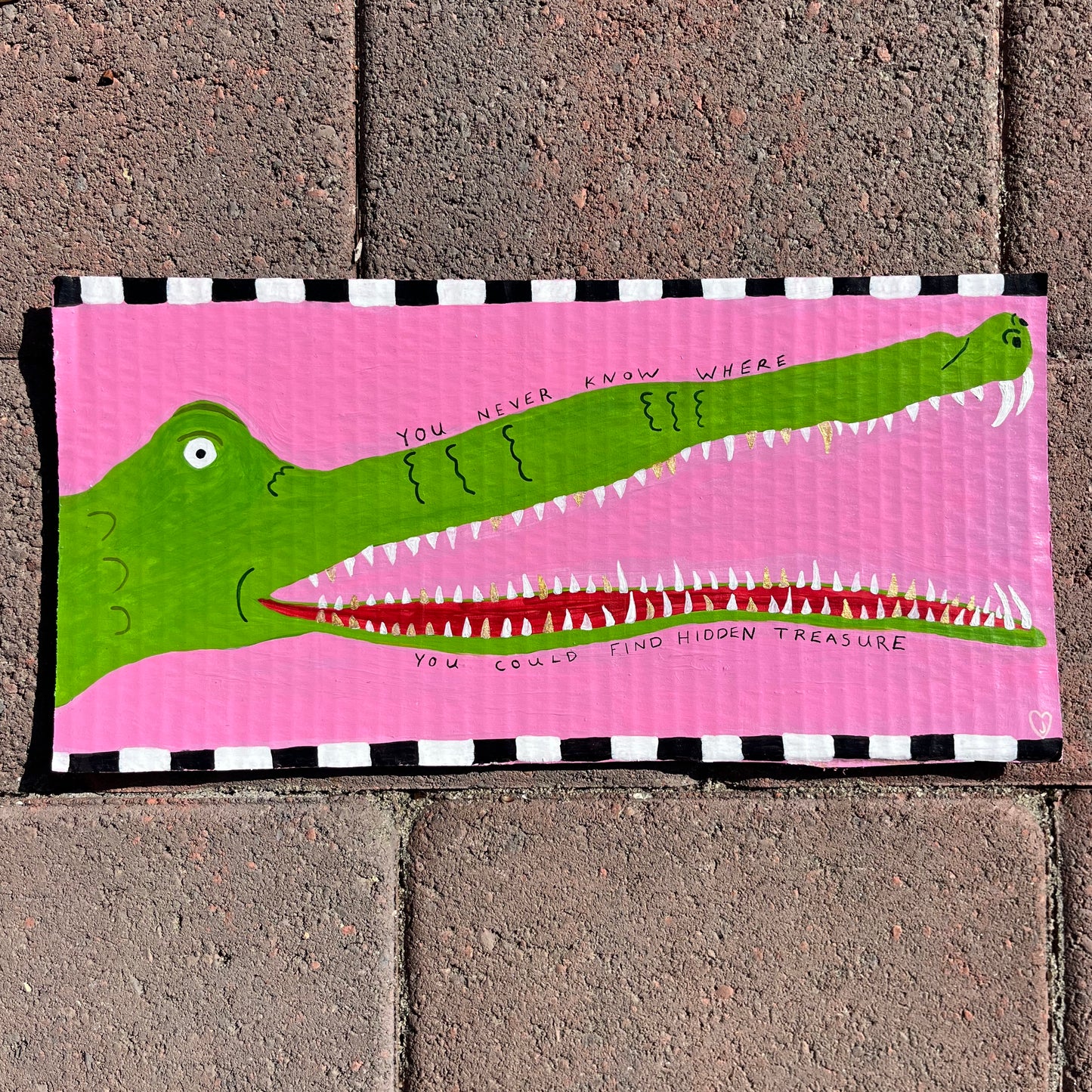 Checkered Croc Treasure Painting