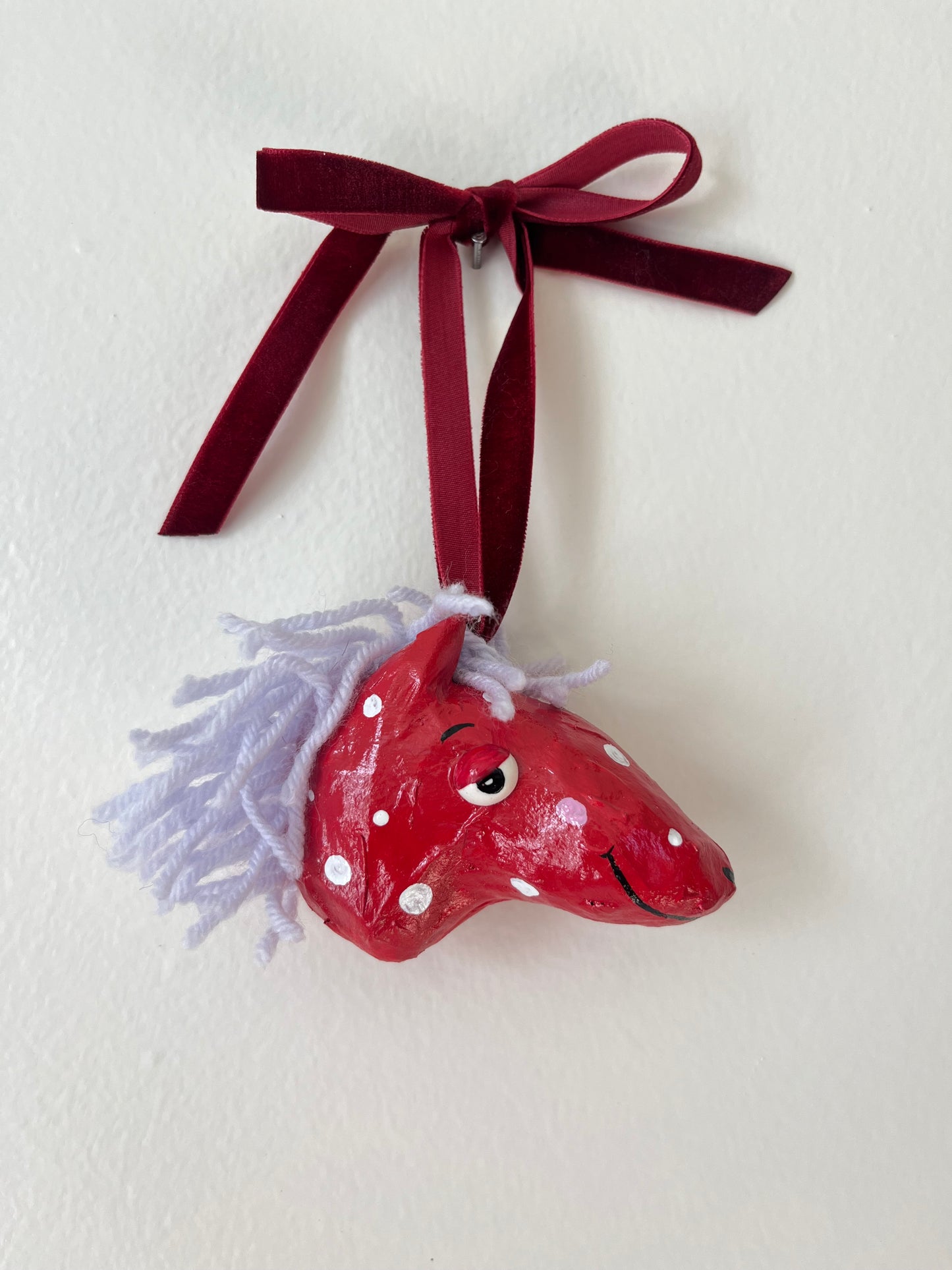 Horsie Paper Mache Ornament - Clip Clop