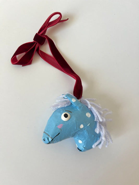 Horsie Paper Mache Ornament - Good Boy