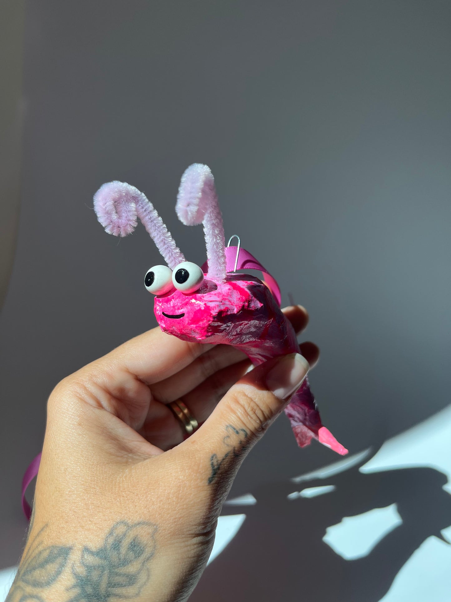 Shrimp Paper Mache Ornament - Shrimplie