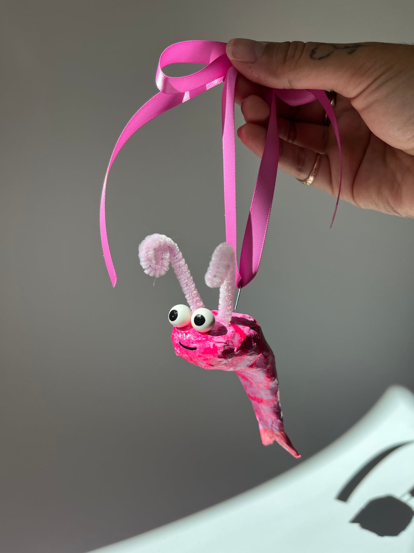 Shrimp Paper Mache Ornament - Shrimplie
